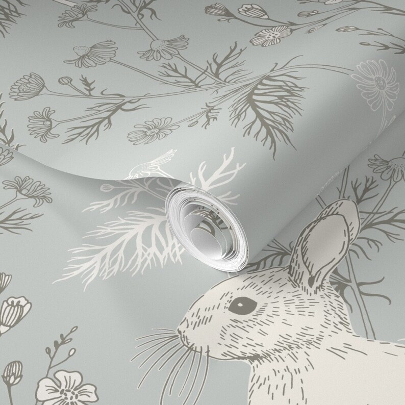 Rabbit Nursery Wallpaper, Peel and Stick or Pre-pasted, Wallpaper for ...