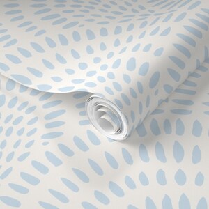 Coastal Chic Wallpaper. Blue Scallops Wallpaper. Light Blue Scalloped Wallpaper for Kids Room, Bedroom, Bathroom and Kitchen. Peel and Stick or Pre Pasted Wallpaper.