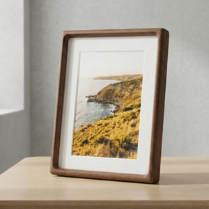 A1 Wooden Picture Frames, Solid Sapele Wood, Handmade Luxury Design, 3D Mat Profile, Elegant Document Frame, Australian Natural Colour image 3