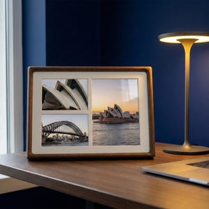 A4 Multi Photo Collage Frame | 3 Opening Mixed Grid Picture Frame | Premium Solid Hardwood Gallery Wall | Elegant 3D Matboard Home Decor