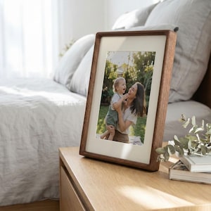 A1 Wooden Picture Frames, Solid Sapele Wood, Handmade Luxury Design, 3D Mat Profile, Elegant Document Frame, Australian Natural Colour image 2