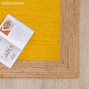 Indian Handmade Solid Natural Jute Braided Rug Custom Size Living Room Rug Warm Vintage Rug Rectangle Jute Carpet Turkish Boho Rug