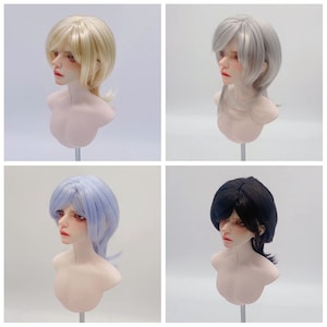 Custom Make Doll Wig Doll Hair 1/3 1/4 1/6 Bjd Short Wig for SD MSD YOSD Blythe Dolls Accessories,Curly Hair for Girl Boy Dolls