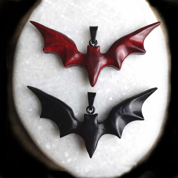 Pendentif Chauve Souris - Pendentif en bois d'érable - Pendentif sculpté