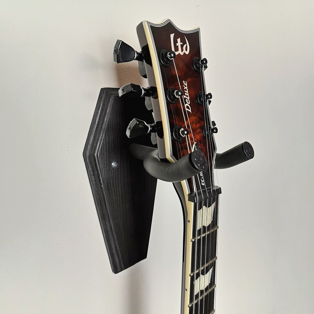 Guitar and Bass Wall Mount Coffin Guitar Stand Black Etsy