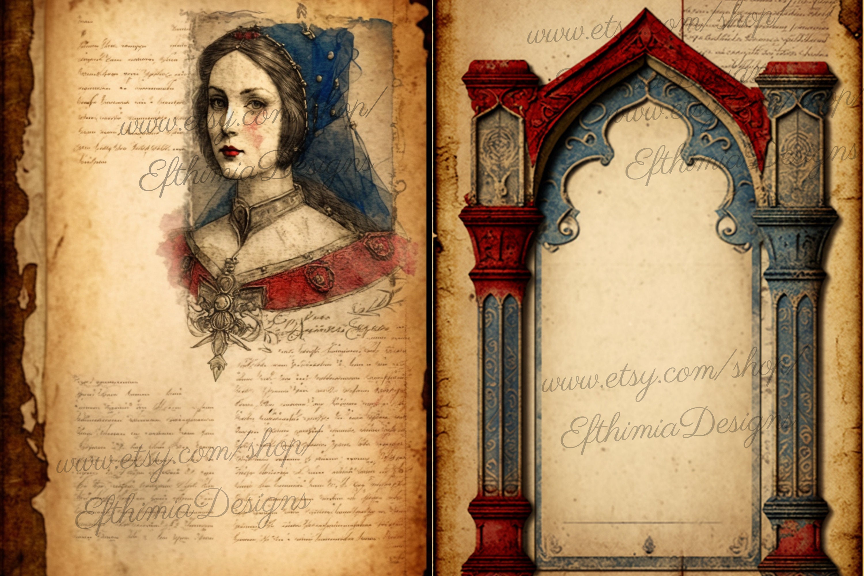 Medieval, Junk Journal, Middle Ages, City, Monk, Castle, Maiden, Knight ...