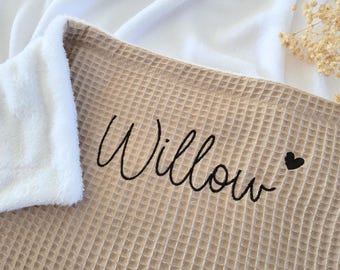 Manta de bebê personalizada com nome bordado