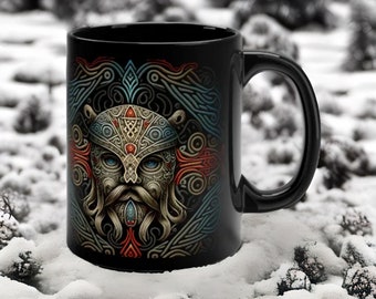 Mythical Norse Mugs | Baugí | 11oz Black Ceramic Mug