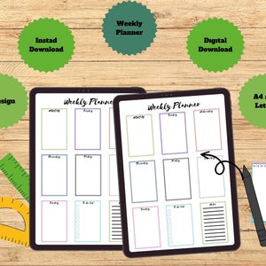 Digital planner /Weekly planner / Digital weekly planner /Printable planner/Digital printable planner/Digital download