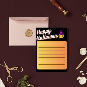 Cyfrowy planer, Notatki, Strona notatek na Halloween, Halloween, Pobieranie cyfrowe, Cyfrowy planer do wydruku, Cyfrowa strona notatek na Halloween, Strona notatek cyfrowych
