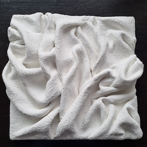 30 x 30 cm "white desert": handmade 3D Art Textured Canvas || Textured painting grainy || Fabric look || modeling clay || white sandy