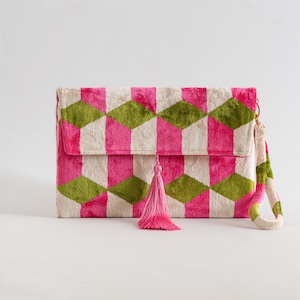 Silk Ikat Clutch Bag | Evening Bag | Mini Bag | Silk Velvet Handbag | Women Clutch Bag |