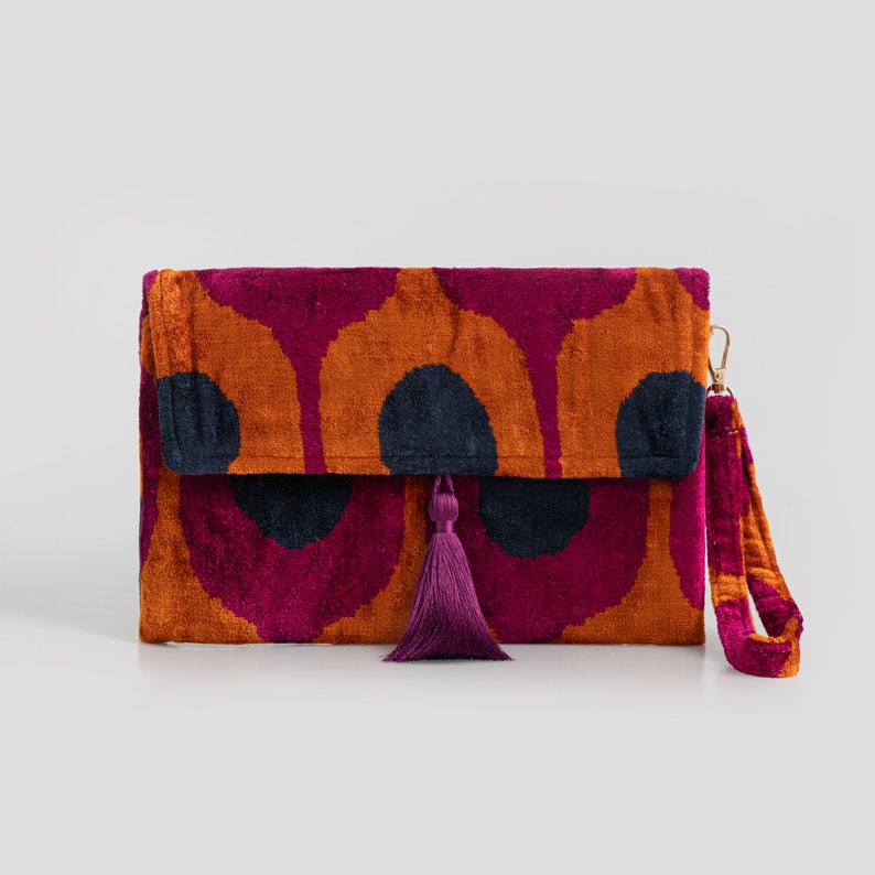 Du Monde Collection - Tisbury Silk Ikat + Guatemalan Textile Clutch - Blue main image 1