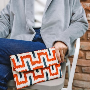 Silk Ikat Clutch Bag | Evening Bag | Mini Bag | Silk Velvet Handbag | Women Clutch Bag |