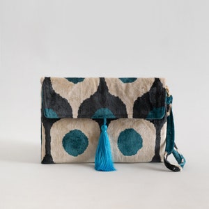 Silk Ikat Clutch Bag | Mini Bag | Silk Velvet Handbag | Women Clutch Bag |
