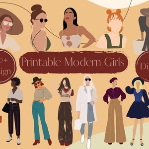 Printable modern girls item