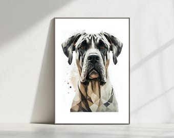 Great Dane Portrait Art – Shattered Glass Effect Print (Digital Download)