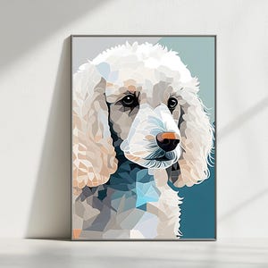 Unique shattered glass effect portrait wall art of a Poodle - Digital Download Wall Art- High-Quality - Print in Various Sizes