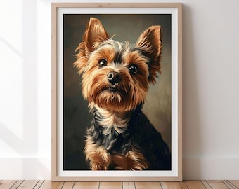 Yorkshire Terrier Digital Art Print | Yorkie Dog Portrait | Pet Lover Wall Art | Instant Download