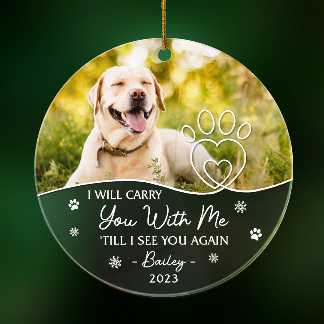 Dog Memorial Ornament Custom Dog Photo Ornament Pet Memorial Etsy