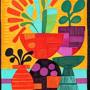 Colorful Abstract Still Life Canvas Print Inspired by Matisse for Vibrant Home Decor and Art Lovers