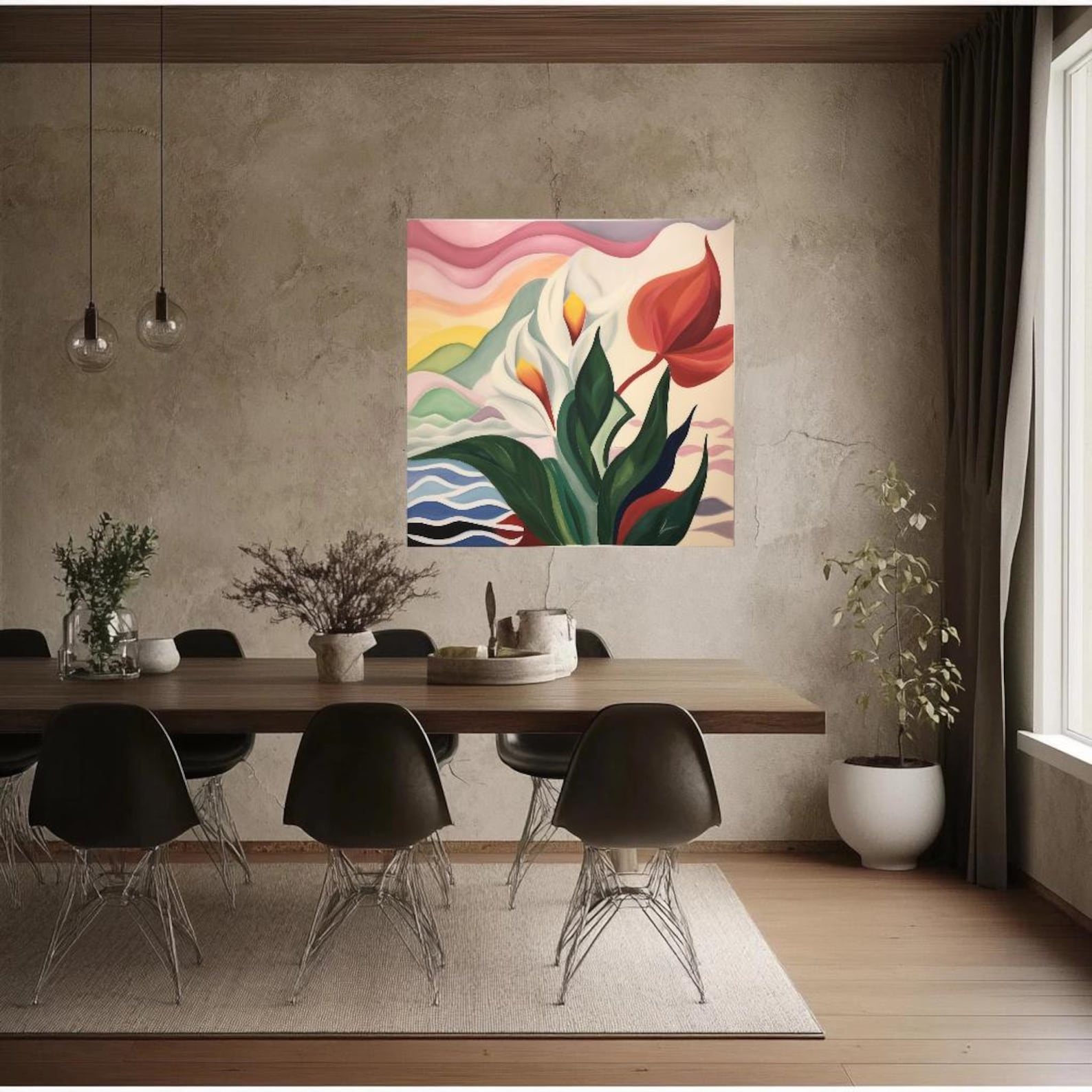 Georgia O'keeffe Inspired Flowers, Original Artwork | Custom Canvas ...