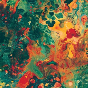 Custom Canvas Print Inspired by Abstract Expressionism with Rich Greens and Vivid Reds for Home Decor