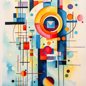 Custom Vassily Kandinsky Style Abstract Circles Canvas Print: Modern Art for Bold Home Decor