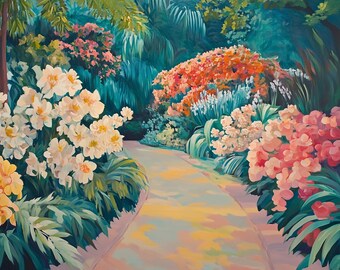 Leinwanddruck Henri Matisse: Farbenfrohe Gartenkunst