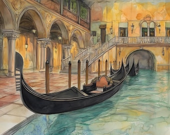 Gondels in Venedig Leinwanddruck:Canaletto