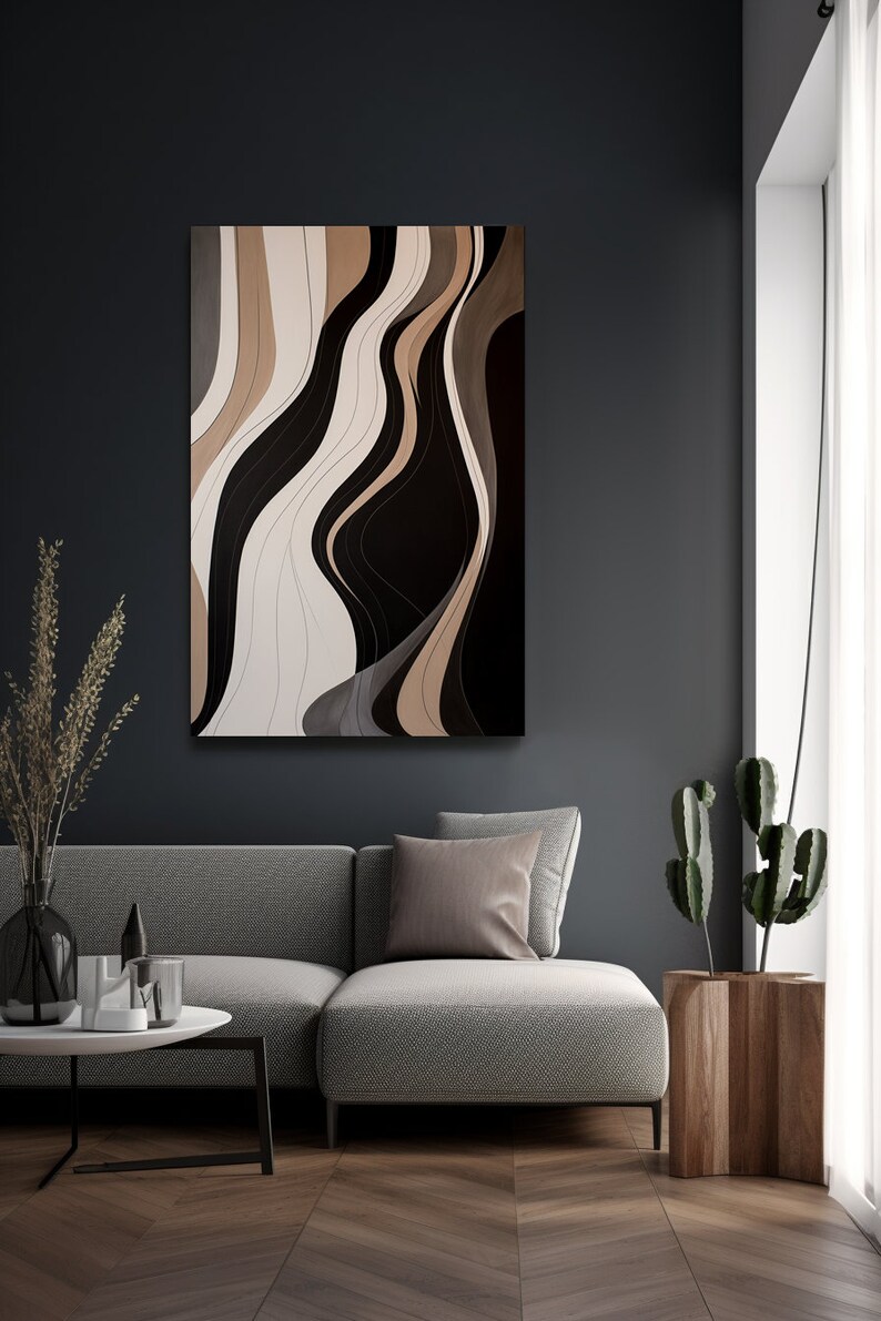 Tan and Black Abstract Wall Art for Serene and Minimalist Spaces | CCC ...