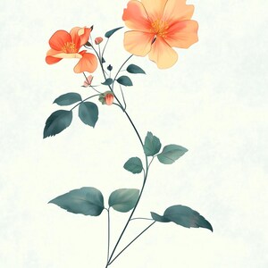 Minimal Floral Canvas Print Inspired by Impressionist Styles Home Decor Digital Download Watercolor Blooms for Wall Art