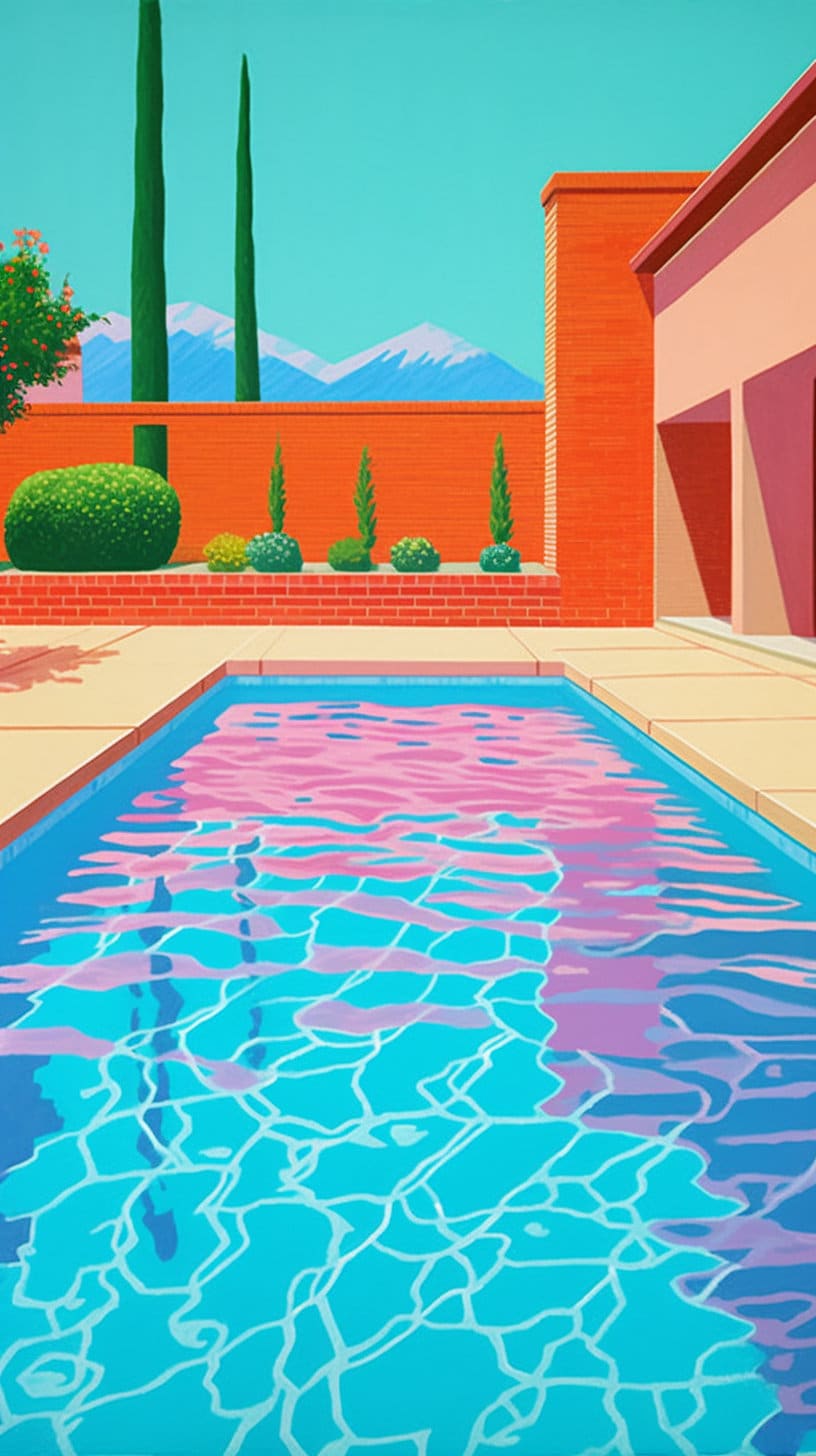 David Hockney Painting His Pool