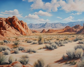 Wüstenlandschaft Leinwanddruck: Edward Hopper Style Wall Art