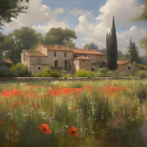 Französische Landschaft Sommer Galerie Wand Kunstdruck | Vintage Home | CCC | Digital DRUCKBARE Kunst