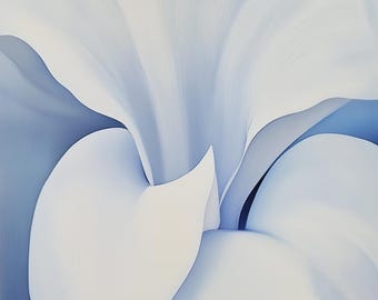 Georgia O'Keeffe inspirierte weiße Blumen Leinwanddruck