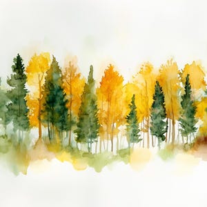 Aangepaste canvasprint aquarel bos geïnspireerd op het impressionisme, perfect voor interieur- en natuurliefhebbers