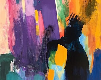 Cy Twombly inspiriertes abstraktes Leinwandbild: Gewagte Farbe