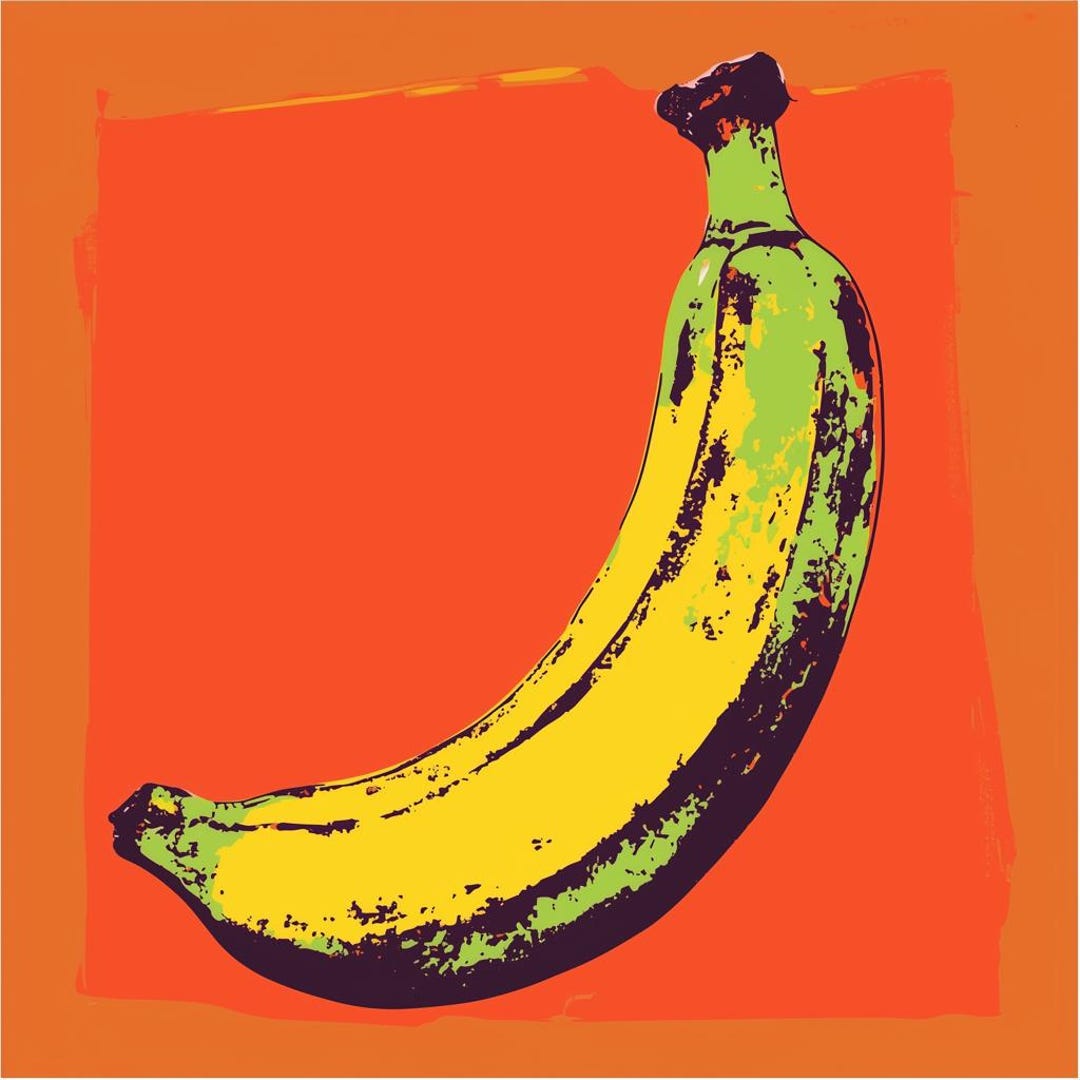 Banana Pop Art Canvas Print: Bold Yellow & Green Home Decor - Etsy