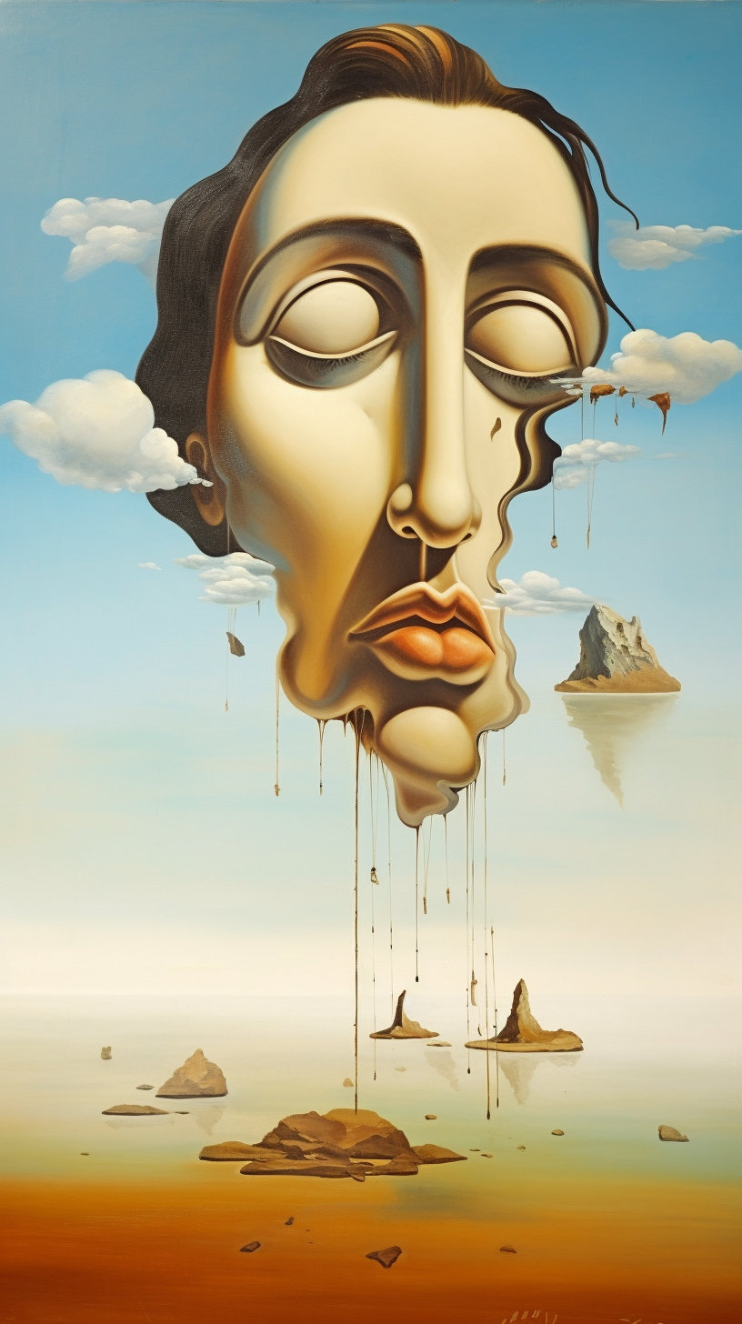 Surrealistic Salvador Dali Inspired Portrait: Floating Man's
