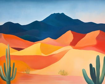 Georgia O'Keeffe Inspirierte Wüste Leinwand Kunst: Landschaft des Südwestens