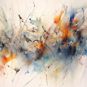 Julie Mehretu #3 Inspired, Original Art, Canvas or Digital Print, Custom Artwork | Organized Chaos: Delicate Ink Lines | Wall Art | Canvas