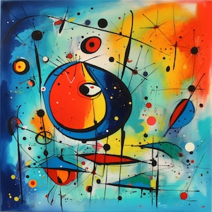 Joan Miro 2 ISO, Original Art, Canvas or Digital Print, Custom Artwork Custom Canvas Curators image 1