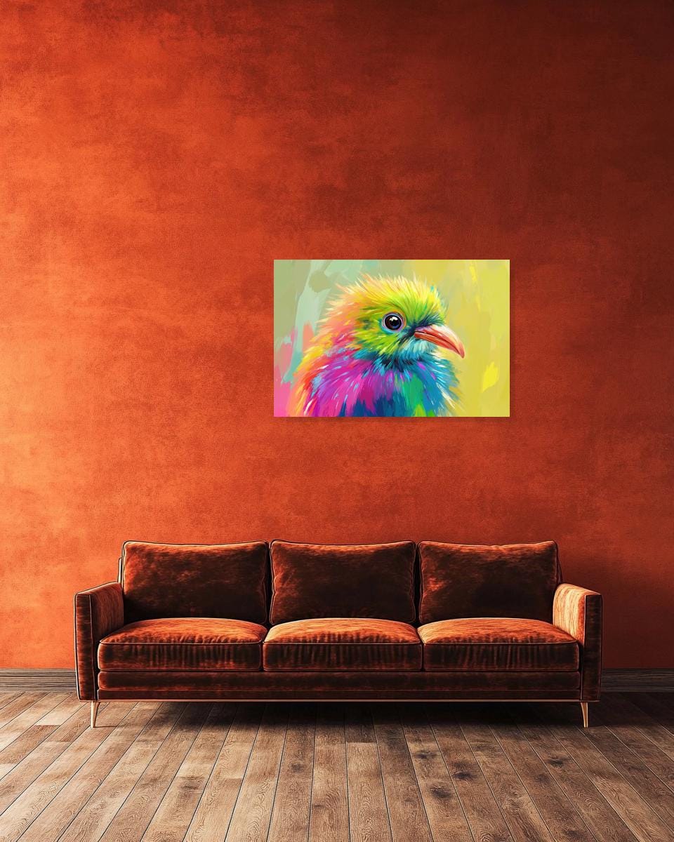 Vibrant Colorful Bird Canvas Print Pop Art Style Wall Art Home Decor ...