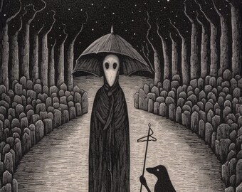 Ritualistic Mask: Intriguing Original Drawing Artwork | Digital Print | Download Art | Wall Art