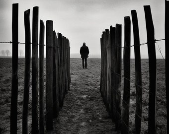 Silhouette Shoreline: An Intriguing Black and White Photograph Inspired by Bill Brandt | Canvas Print | Photography Art | Wall Picture Art