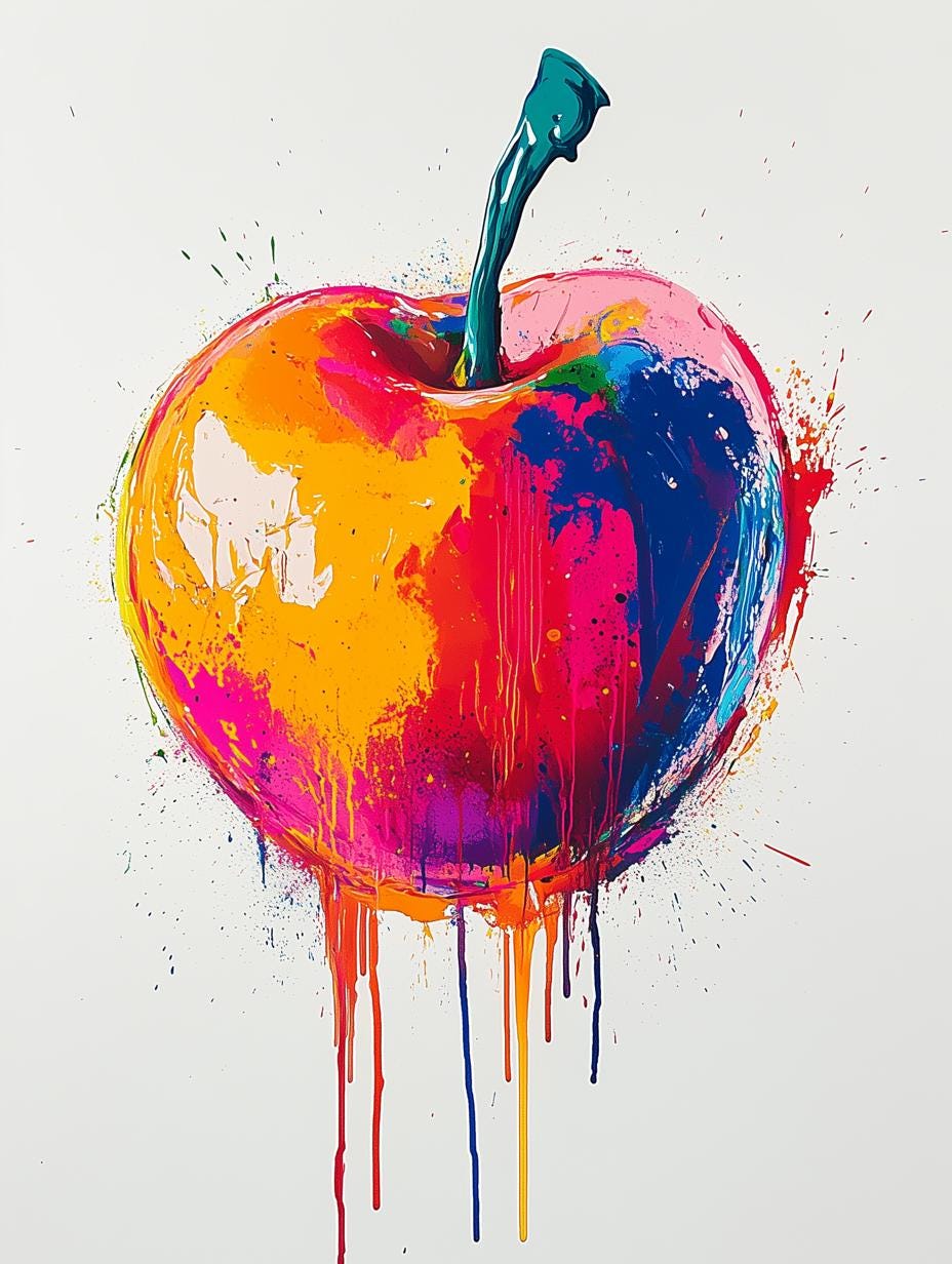 アート・デザイン・音楽 appledesign ArtZ® Graffiti Painted Apple Sculpture – ArtZMiami