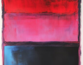 Rothko inspirierte Leinwandkunst: Rote, rosa und schwarze Farbblöcke