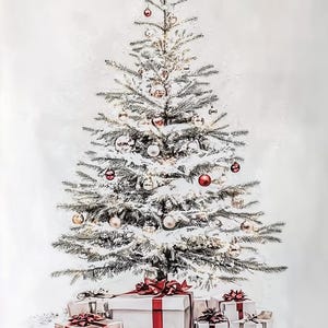 Winter Wonderland Christmas Tree Canvas Print Holiday Decor Snowy Gifts Wall Art Digital Download in Elegant Style