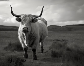 Majestic Bovine in Scottish Landscapes -Fine Art Photography Print